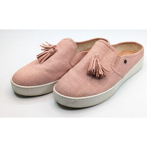 Spenco Orthotic Size Women's 9B Woven Pink Slides Slip-On Tassel Shoes